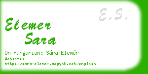elemer sara business card