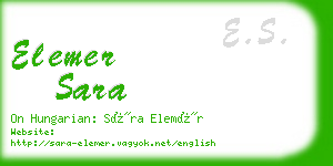 elemer sara business card